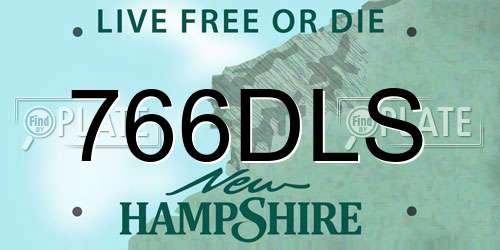 766DLS New Hampshire License Plate