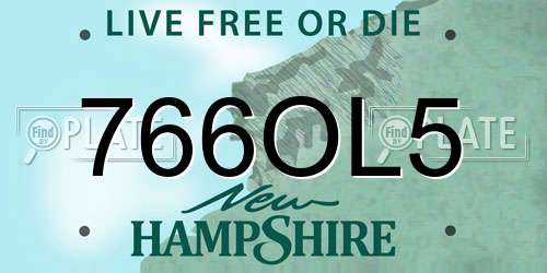 766OL5 New Hampshire License Plate