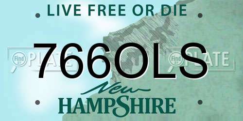 766OLS New Hampshire License Plate