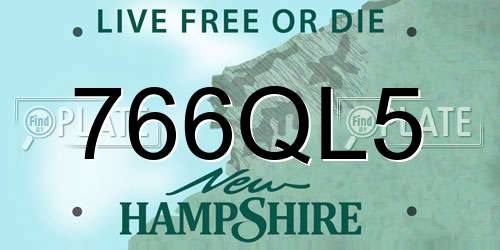 766QL5 New Hampshire License Plate