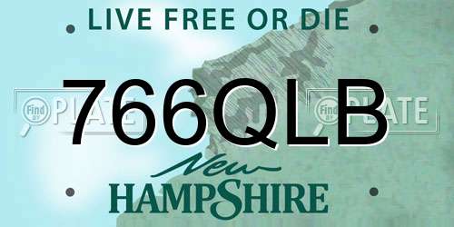 766QLB New Hampshire License Plate