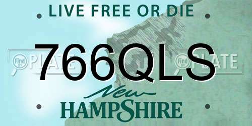 766QLS New Hampshire License Plate