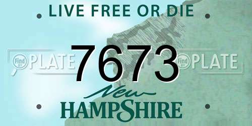 7673 New Hampshire License Plate