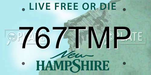 767TMP New Hampshire License Plate