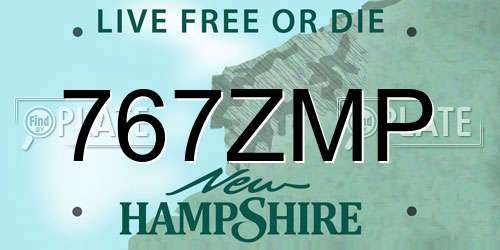 767ZMP New Hampshire License Plate