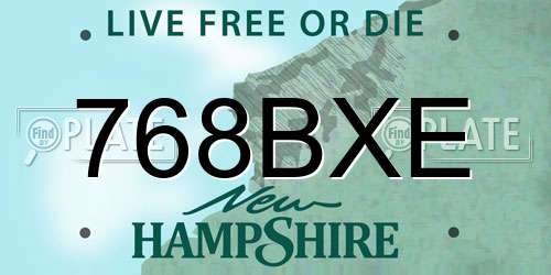 768BXE New Hampshire License Plate