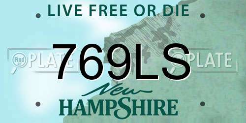 769LS New Hampshire License Plate
