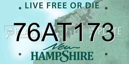 76AT173 New Hampshire License Plate