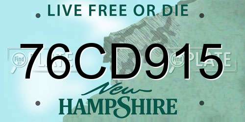 76CD915 New Hampshire License Plate