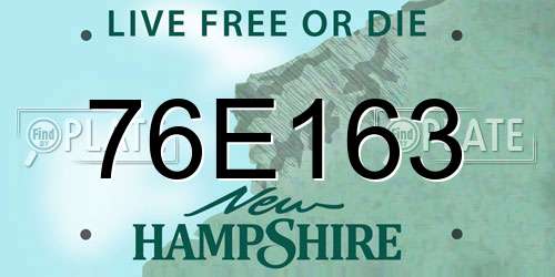 76E163 New Hampshire License Plate