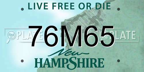 76M65 New Hampshire License Plate