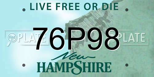 76P98 New Hampshire License Plate