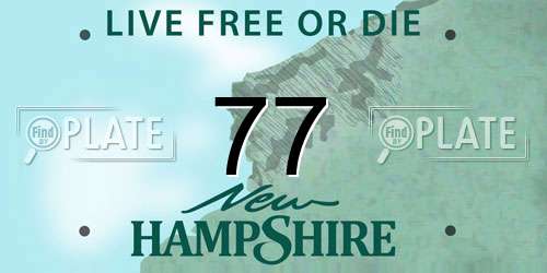 77 New Hampshire License Plate