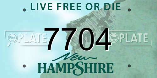 7704 New Hampshire License Plate