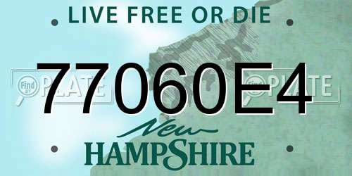 77060E4 New Hampshire License Plate