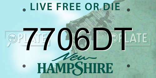 7706DT New Hampshire License Plate