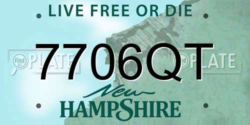 7706QT New Hampshire License Plate