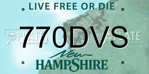 770DVS New Hampshire License Plate