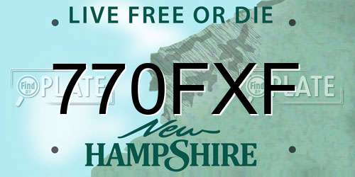 770FXF New Hampshire License Plate