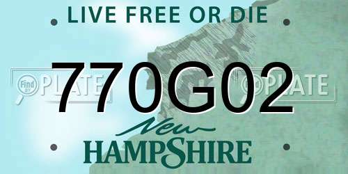 770G02 New Hampshire License Plate