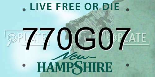 770G07 New Hampshire License Plate