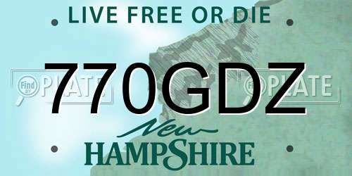 770GDZ New Hampshire License Plate