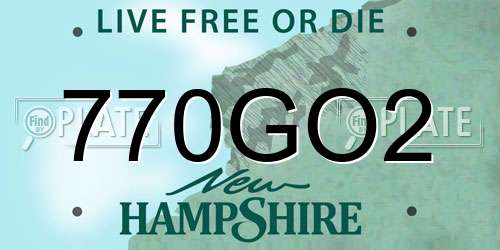 770GO2 New Hampshire License Plate