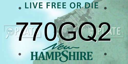 770GQ2 New Hampshire License Plate