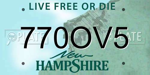 770OV5 New Hampshire License Plate