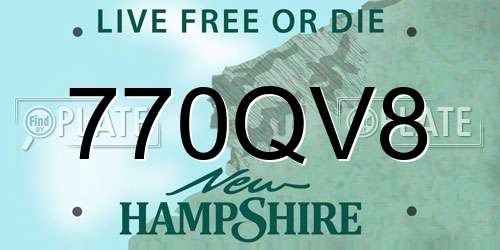 770QV8 New Hampshire License Plate
