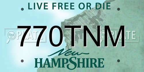 770TNM New Hampshire License Plate