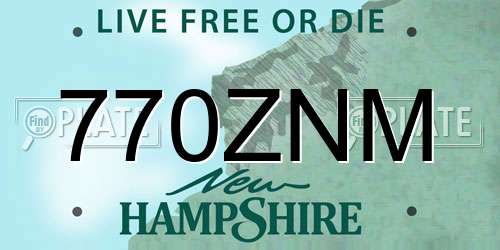 770ZNM New Hampshire License Plate