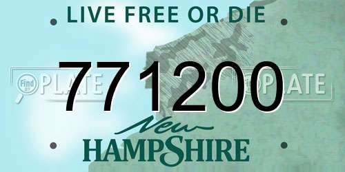 771200 New Hampshire License Plate