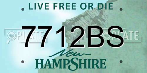 7712BS New Hampshire License Plate