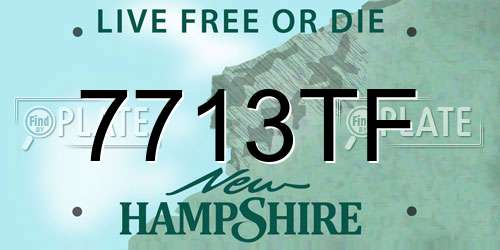 7713TF New Hampshire License Plate