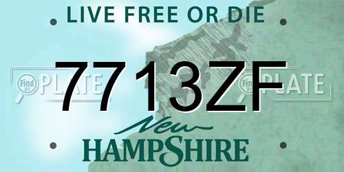 7713ZF New Hampshire License Plate