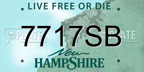 7717SB New Hampshire License Plate