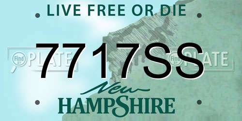 7717SS New Hampshire License Plate