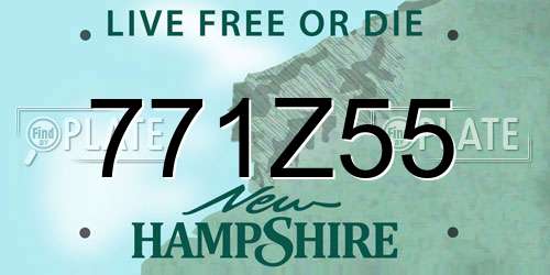 771Z55 New Hampshire License Plate