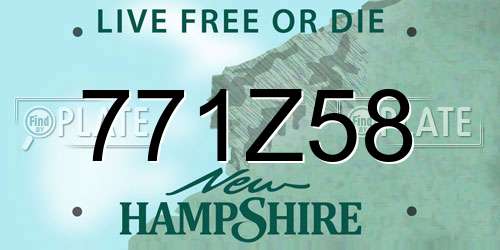 771Z58 New Hampshire License Plate