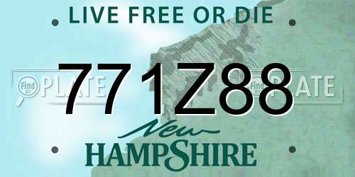 771Z88 New Hampshire License Plate