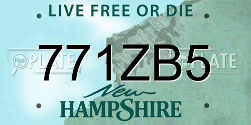771ZB5 New Hampshire License Plate