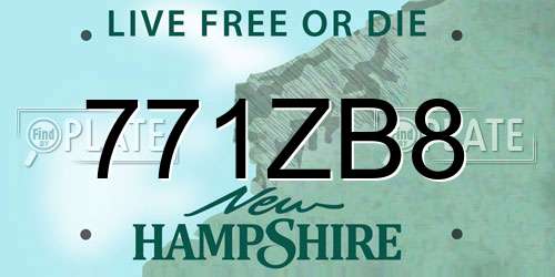 771ZB8 New Hampshire License Plate