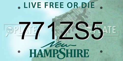 771ZS5 New Hampshire License Plate