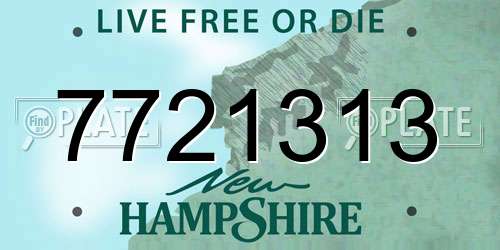 7721313 New Hampshire License Plate