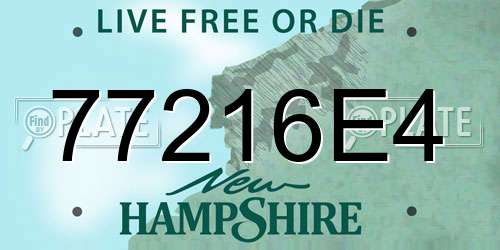 77216E4 New Hampshire License Plate