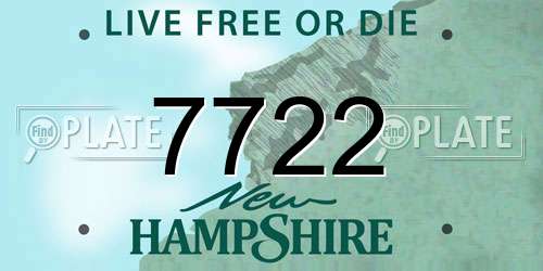 7722 New Hampshire License Plate