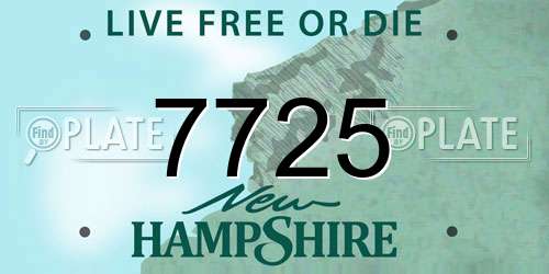 7725 New Hampshire License Plate