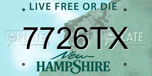 7726TX New Hampshire License Plate