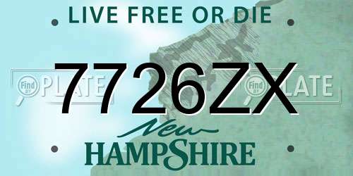7726ZX New Hampshire License Plate